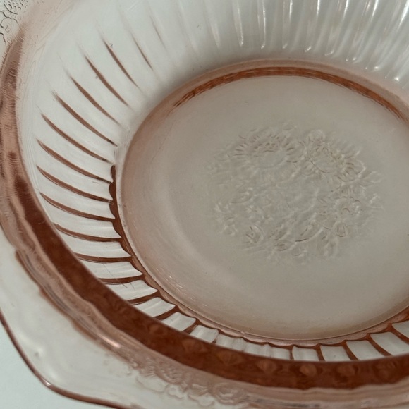 Anchor Hocking pink mayfair open rose depression glass bowl - Picture 3 of 10